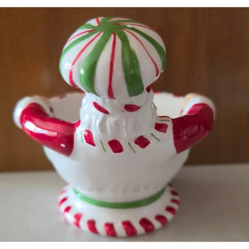 Spode Christmas Tree Peppermint Santa Bowl Ceramic Holiday Dip Dish